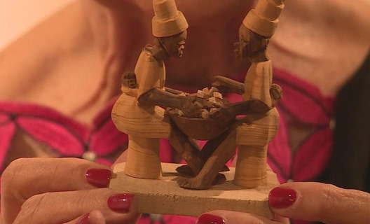 Small wooden sculpture of man from Africa