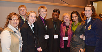 Group of award winning students posing together