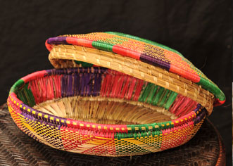 Multi colored woven bowl